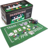 🃏 gamie texas holdem poker game set - hold’em mat, 2 card decks, chips, chip holder & tin storage box - fun game night supplies - casino gift for kids & adults logo