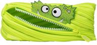 adorable zipit talking monstar pencil case for kids - holds 30 pens with one long zipper! (lime) logo