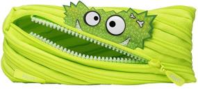 img 4 attached to Adorable ZIPIT Talking Monstar Pencil Case for Kids - Holds 30 Pens with One Long Zipper! (Lime)