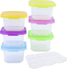 img 3 attached to 🍱 6-Pack Small Plastic Food Storage Containers with Lids - Airtight Square Lunch Containers for Kids - Leftover Meal Containers