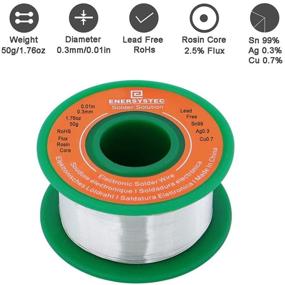 img 3 attached to 0.01in (0.3mm) Rosin Core Flux 2.5 Ultra-Thin Solder Wire - Lead Free Sn99 Ag0.3 Cu0.7, 50g for Electronics Soldering and Electric Solder