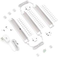 eshine white finish 3-panel led dimmable under cabinet lighting kit: hand wave activated, touchless dimming control, cool white (6000k) logo