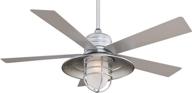 minka-aire f582-gl rainman 54 inch outdoor 🌬️ ceiling fan: galvanized finish with integrated caged light логотип