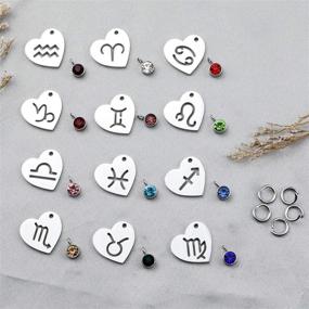 img 1 attached to 🔮 316 Stainless Steel Constellation Zodiac Sign Pendants with Birthday Stone Charms - Astrology Horoscope Beads for DIY Jewelry Craft Making