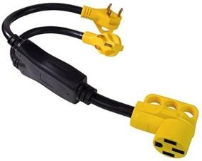 img 3 attached to 🔌 LeisureCords 24'' RV Y Adapter Cord - 50 Amp Female to Two 30 Amp Male Plugs - 2.5 Feet with Handle