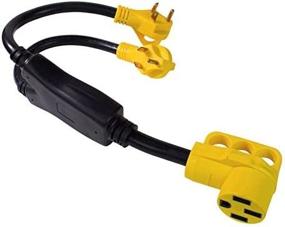 img 2 attached to 🔌 LeisureCords 24'' RV Y Adapter Cord - 50 Amp Female to Two 30 Amp Male Plugs - 2.5 Feet with Handle