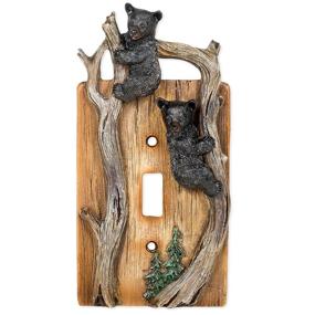 img 2 attached to 🌳 Bear-Tastic Tree Limb Electrical Resin Switch Plate Cover