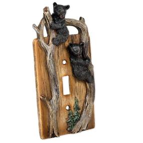 img 1 attached to 🌳 Bear-Tastic Tree Limb Electrical Resin Switch Plate Cover