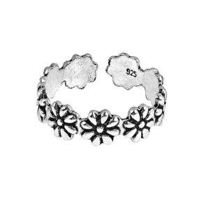 img 4 attached to 💐 AeraVida Floral Wrap Sterling Silver Toe Ring or Pinky Ring - Stylish and Elegant