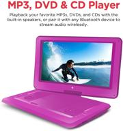 📀 14-inch pink swivel screen dvd player by ematic with headphones, carrying case logo