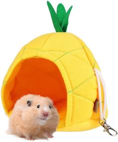 img 3 attached to 🍍 Pineapple Hammock Soft Hamster House: Cozy Sleeping Nest for Small Animals - Ideal Cage Accessories for Guinea Pigs, Rats, Chinchillas, and Sugar Gliders