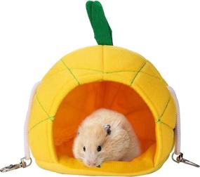 img 4 attached to 🍍 Pineapple Hammock Soft Hamster House: Cozy Sleeping Nest for Small Animals - Ideal Cage Accessories for Guinea Pigs, Rats, Chinchillas, and Sugar Gliders