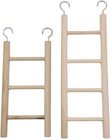 img 4 attached to 🦜 Pair of Wood Bird Ladders - Parrot Toy for Climbing and Exercise