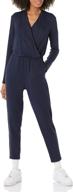 👗 comfy & stylish daily ritual women's supersoft terry v-neck jumpsuit for everyday wear logo