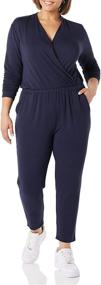 img 2 attached to 👗 Comfy & Stylish Daily Ritual Women's Supersoft Terry V-Neck Jumpsuit for Everyday Wear