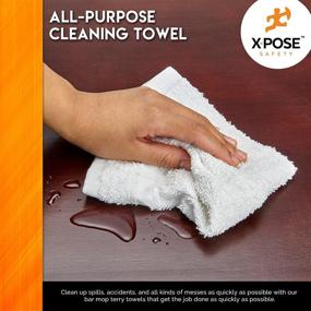 img 1 attached to 🧺 Xpose Safety Bar Mop Towels 12 Pack - Premium Quality Terry Cloth Cotton Absorbent Rags for Home, Kitchen, and Restaurant Cleaning - 12" x 12