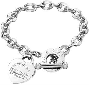 img 4 attached to Stylish Stainless Proverbs Jewelry for Faith-Filled Girls by FFJGO