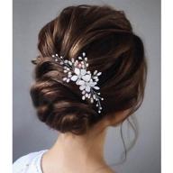 stunning silver opal bridal hair comb: gorais flower bride wedding hairpiece with pearl accents - ideal hair accessories for women and girls logo