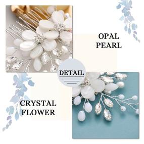 img 2 attached to Stunning Silver Opal Bridal Hair Comb: Gorais Flower Bride Wedding Hairpiece with Pearl Accents - Ideal Hair Accessories for Women and Girls