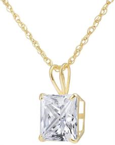 img 2 attached to SOLIDGOLD Pendant Square Solitaire Adjustable