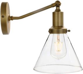 img 4 attached to Permo Industrial Vintage Slope Pole Wall Mount Single Sconce: Elegant Antique Light Fixture with Clear Glass Shade