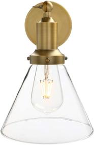 img 2 attached to Permo Industrial Vintage Slope Pole Wall Mount Single Sconce: Elegant Antique Light Fixture with Clear Glass Shade