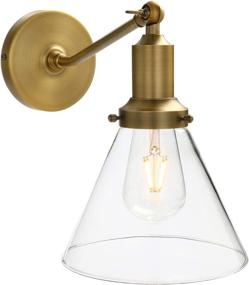 img 1 attached to Permo Industrial Vintage Slope Pole Wall Mount Single Sconce: Elegant Antique Light Fixture with Clear Glass Shade