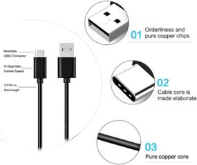 img 1 attached to 🔌 5ft Black USB-C Charger Cord for TOZO T12 NC9 NC7 NC2 W1 W3 PB2 Bluetooth Earbuds: Replacement Charging Cable