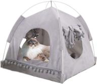 🐱 nibesser cat teepee tent, indoor cat bed, small cat bed cave, folding pet teepee tent for cats, cute and comfy kitten and puppy bed, cat house with removable washable cushion pillow logo