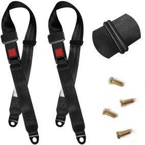 img 4 attached to Universal 54 Inch Black 2-Point Adjustable Seat Safety Belt Harness Kit for Go Kart UTV Buggie Club Vehicle Truck