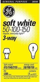 img 4 attached to GE SoftWhite 3-Way Light Bulb 50/100/150 Watt (1 Pack) - Illuminating Versatility and Energy Efficiency