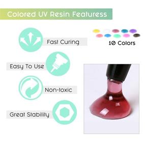 img 1 attached to Vibrant 10-Color UV Resin Kit: Let's Resin hard type glue for artistic UV resin molds - Perfect for Jewelry, Earrings, Rings, Keychains - 20g Each