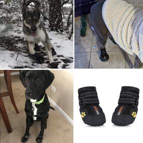 img 1 attached to 🐾 Petilleur Waterproof Dog Shoes: Breathable Paws Protector for All Seasons - Anti-Skid Boots with Reflective Strap - Winter Warm Snow Boots for Small, Medium, and Large Dogs