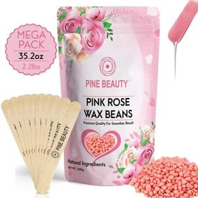 img 4 attached to PINK ROSE Wax Beans Hard Wax Beads Kit - Painless Hair Removal with 10 Extra Waxing Spatula Applicators - Ideal for Bikini Area, Face, Legs, Eyebrow, and Body - Includes Pearl Wax Warmer and Brazilian Wax - 2.2 lbs