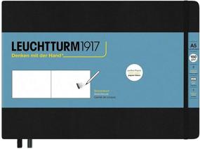 img 4 attached to Leuchtturm1917 Medium Landscape Hardcover Sketchbook (Black) – Premium 112-Page 150g/m² Paper for Exquisite Artistry