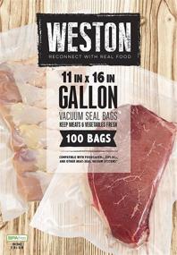 img 4 attached to Weston Vacuum Sealer Food Bags, 11” x 16”, 100-Pack - Gallon Size, Transparent