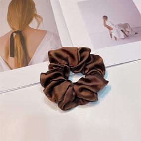 img 1 attached to 🎀 Silk Scrunchies Set: 6 Satin Hair Ties for Ponytail Holder, Gentle and Stylish Hair Accessories