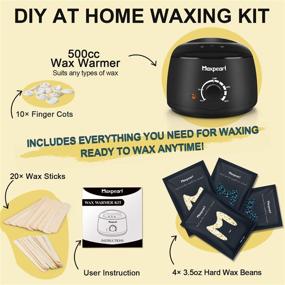 img 3 attached to 🧼 Hair Removal Waxing Kit for Women and Men: Coarse Hair, Bikini, Eyebrow - Includes Hard Wax Beans, Blue Wax Beads Refills, and Wax Warmer