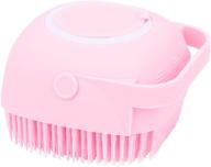 2-in-1 silicone body brush with shower gel dispenser - pink logo