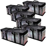 📀 dablue 6-piece dvd storage bag set - cd case holders included - vhs compatible storage bags - holds 180 dvd, bluray, ps4 video games - perfect media storage organization solution logo