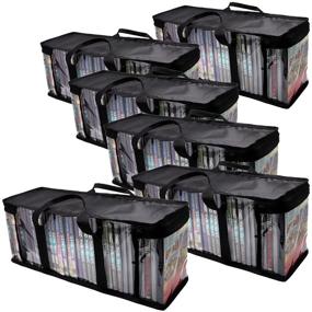 img 4 attached to 📀 DABLUE 6-Piece DVD Storage Bag Set - CD Case Holders Included - VHS Compatible Storage Bags - Holds 180 DVD, BluRay, PS4 Video Games - Perfect Media Storage Organization Solution