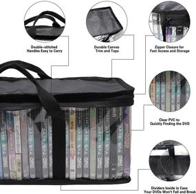 img 1 attached to 📀 DABLUE 6-Piece DVD Storage Bag Set - CD Case Holders Included - VHS Compatible Storage Bags - Holds 180 DVD, BluRay, PS4 Video Games - Perfect Media Storage Organization Solution