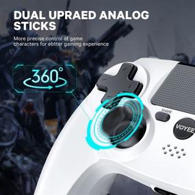 img 1 attached to 🎮 VOYEE Wireless Game Controller for PlayStation 4 PS4, Dual Vibration, Upgraded Joystick, Motion Control - White