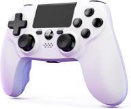 🎮 voyee wireless game controller for playstation 4 ps4, dual vibration, upgraded joystick, motion control - white logo