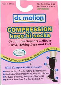 img 1 attached to 🧦 Dr. Motion Compression Knee-Hi Women's Socks Black Size 9-11: Optimal Support for Comfortable Legs