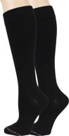 🧦 dr. motion compression knee-hi women's socks black size 9-11: optimal support for comfortable legs logo