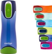 contigo swish autoseal water bottle: large bpa-free 🚰 leakproof gym bottle for sports, running, biking & hiking logo