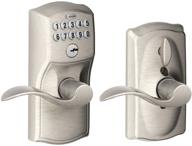 🔒 satin nickel keypad entry with flex-lock and accent levers - schlage fe595vcam619acc camelot логотип