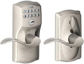 img 3 attached to 🔒 Satin Nickel Keypad Entry with Flex-Lock and Accent Levers - SCHLAGE FE595VCAM619ACC Camelot