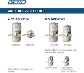 img 2 attached to 🔒 Satin Nickel Keypad Entry with Flex-Lock and Accent Levers - SCHLAGE FE595VCAM619ACC Camelot